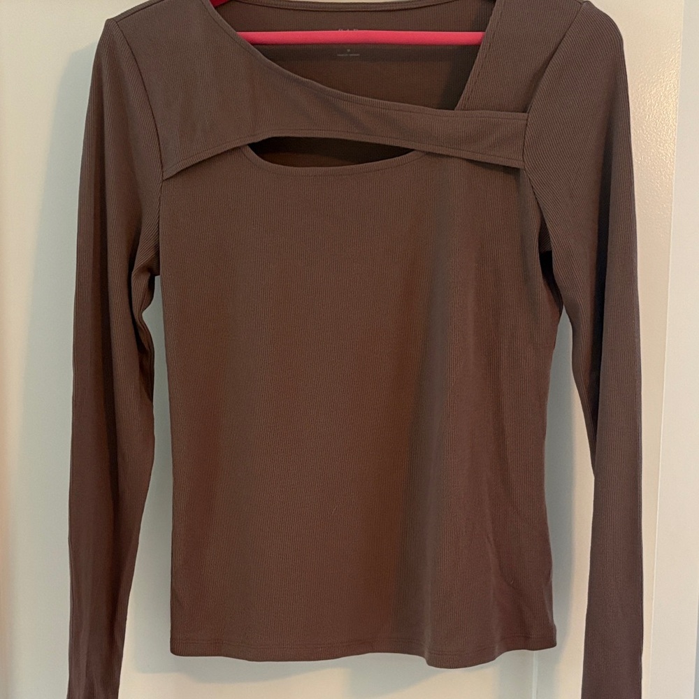 GAP Chocolate Brown Long Sleeve Top